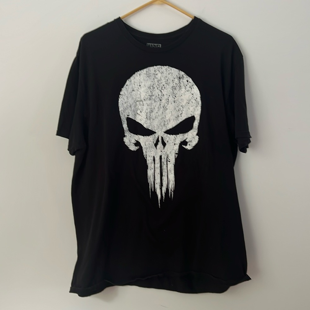 Marvel Punisher Skull Black T-Shirt Mens 2XL